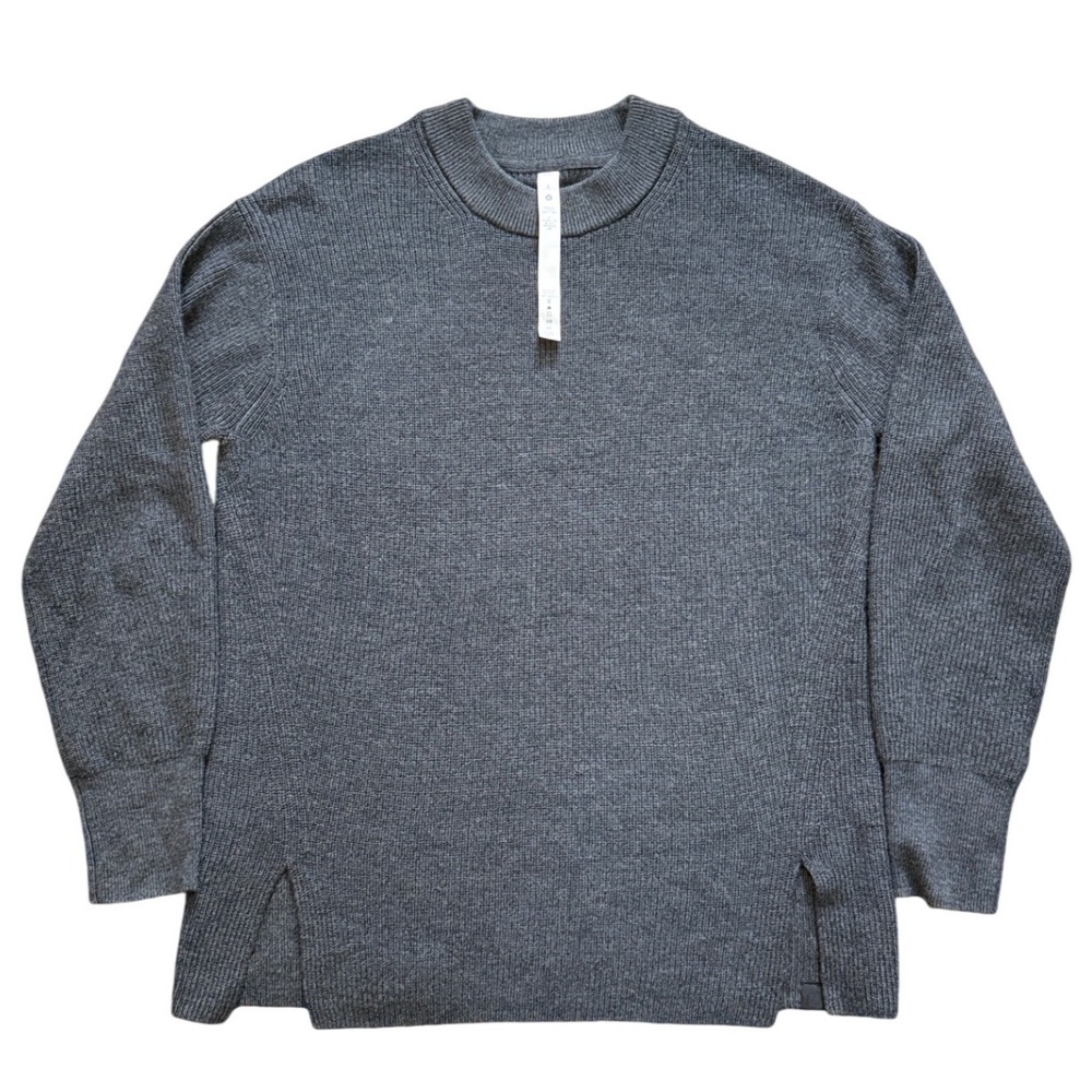 Lululemon Lab Merino Wool Blend Sweater Charcoal Grey LW3GKAS Size 2 M zz64